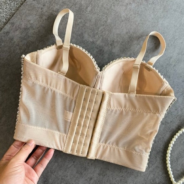 Luxe Crystal Embellished Bustier Tops